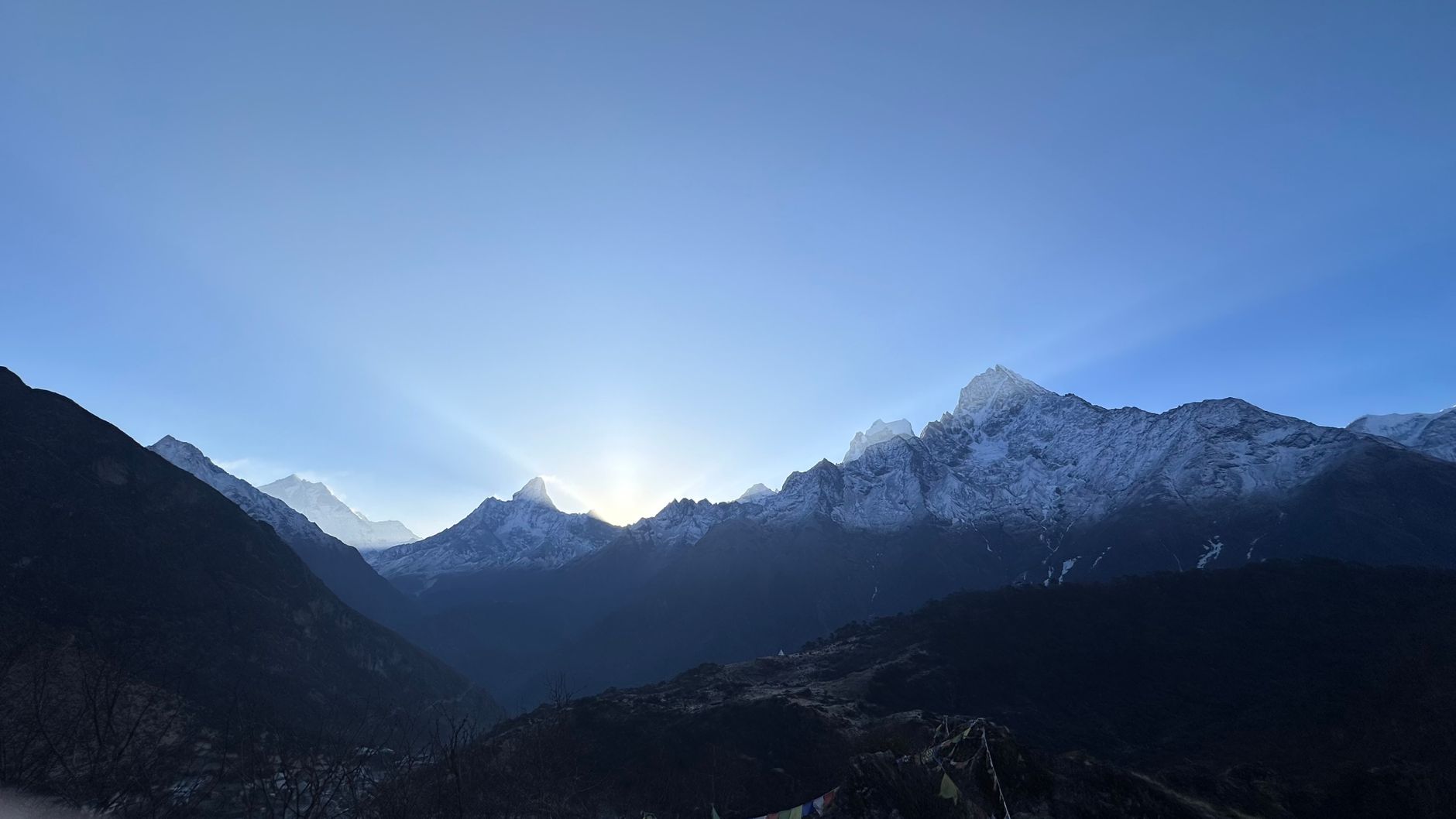 Prayer flags over the Himalaya