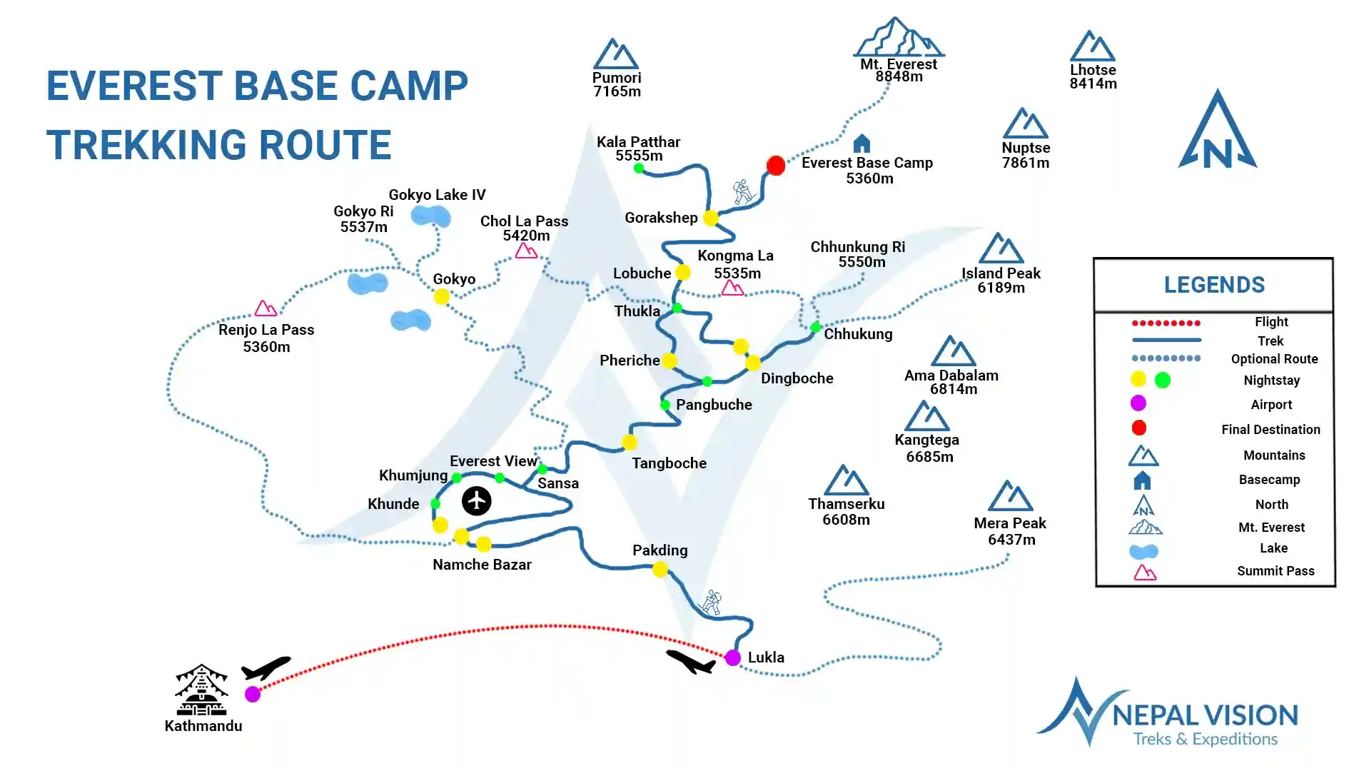 Everest Base Camp trekking route map